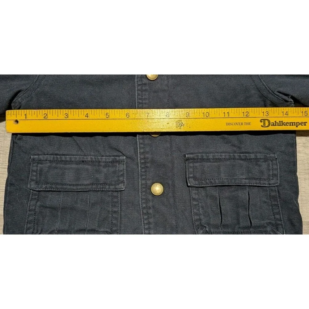Gymboree Work Chore Jacket with Corduroy Collar and Snaps Boy's Sz 2T-3T Navy